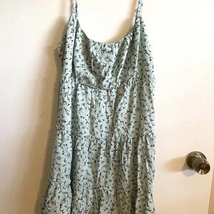 Liberty Love Junior’s Baby Doll Floral Print Dress in Teal NEW WITH TAGS